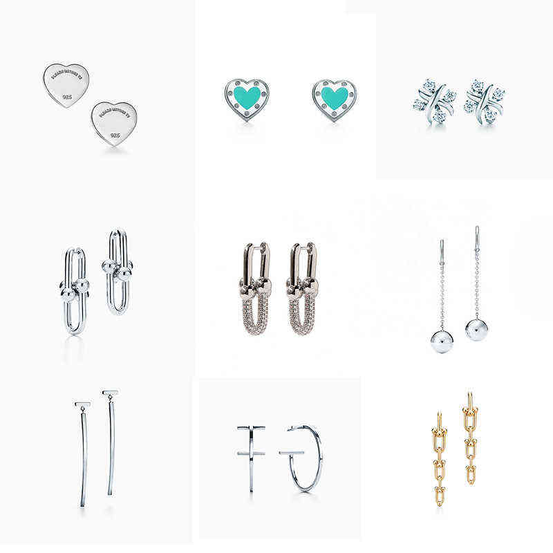 

S925 Sterling Silver Hardwear Series classic clasp earrings simple temperament anti allergy versatile Earrings AA220315