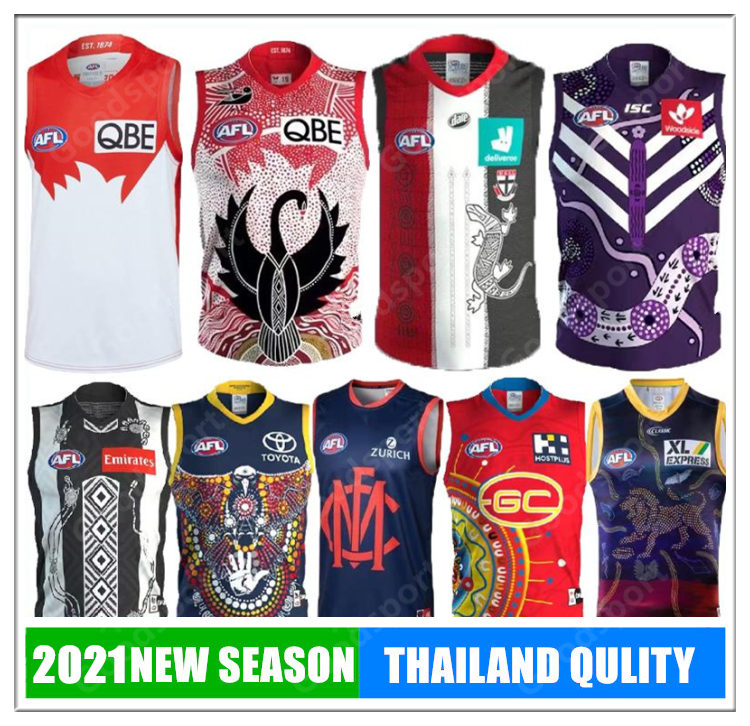 

2021 Melbourne Fremantle Sydney Dockers Richmond Tigers Giants Cats Essendon Tasmania Coast Lions Rugby Jerseys AFL jersey League shirt vest