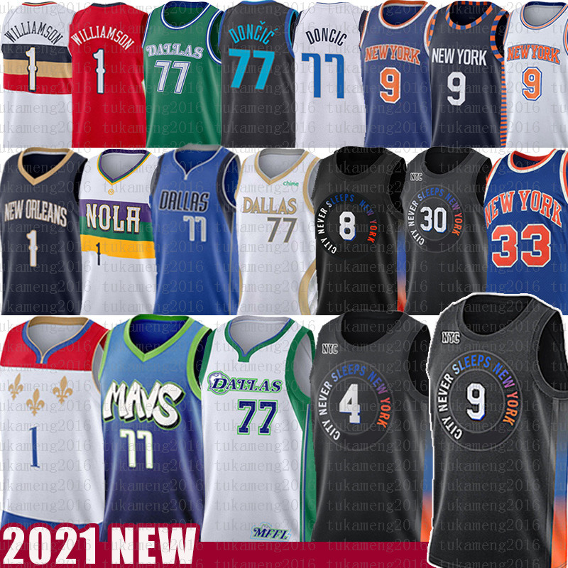 

Luka Zion 1 Williamson 77 Kemba 8 Walker Doncic Basketball Jersey RJ 9 Barrett Derrick 4 Rose Mens Shirts Julius 30 Randle Patrick 33 Ewing Dirk 41 Nowitzki Jerseys