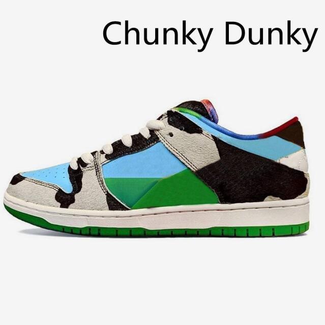 

Shoes Men Dunky low running CHUNKY cattle are striped blue green Athletic Skateboarding sports, Color 1