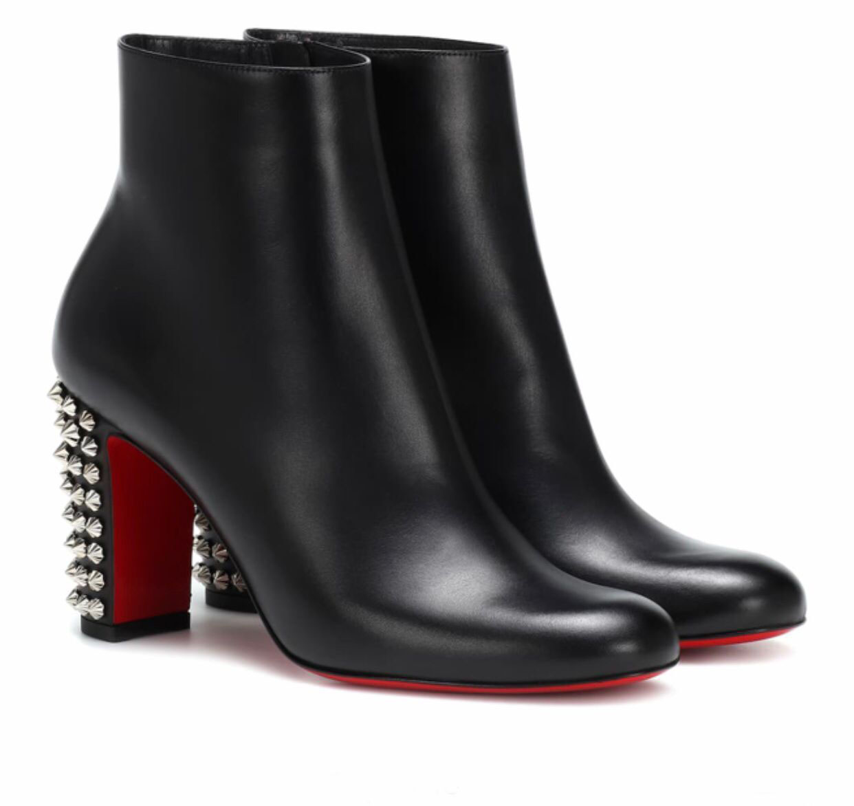 

Winter Elegant Brand Suzi Folk Ankle Boots, Lady Red Bottom Boot Women Spikes Chunky Heels Fashion Booties White Black Grey With Box