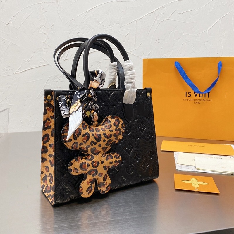 

Cowhide Emboss Leopard Onthego Shoulder Crossbody Bags Shop Totes Designer Handbags LVGGLouisVittonYSLVutton Women Messenger Bag Lady Purse, Add box