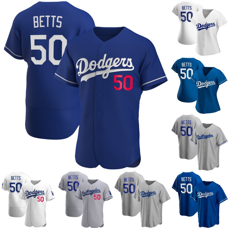 

#50 Mookie Betts Jersey David Price Corey Seager Justin Turner Enrique Hernandez Cody Bellinger Chris Taylor Walker Buehler Baseball Jerseys, Womens grey 1 s-xxl