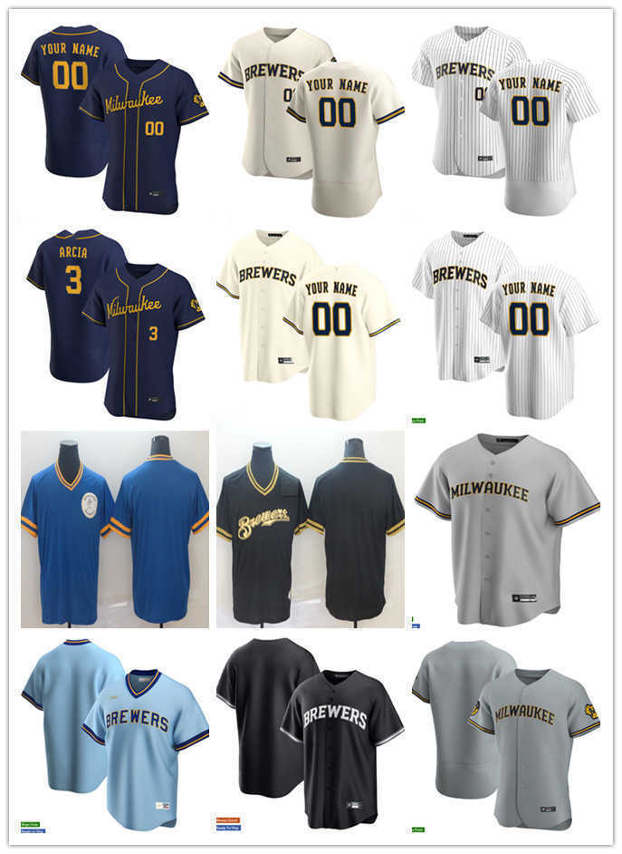 

Men Women Youth Milwaukee''Brewers''3 Corey Ray 33 Pablo Reyes 58 Miguel Sanchez 35 Brent Suter 15 Tyrone Taylor Custom Baseball Jersey, Color