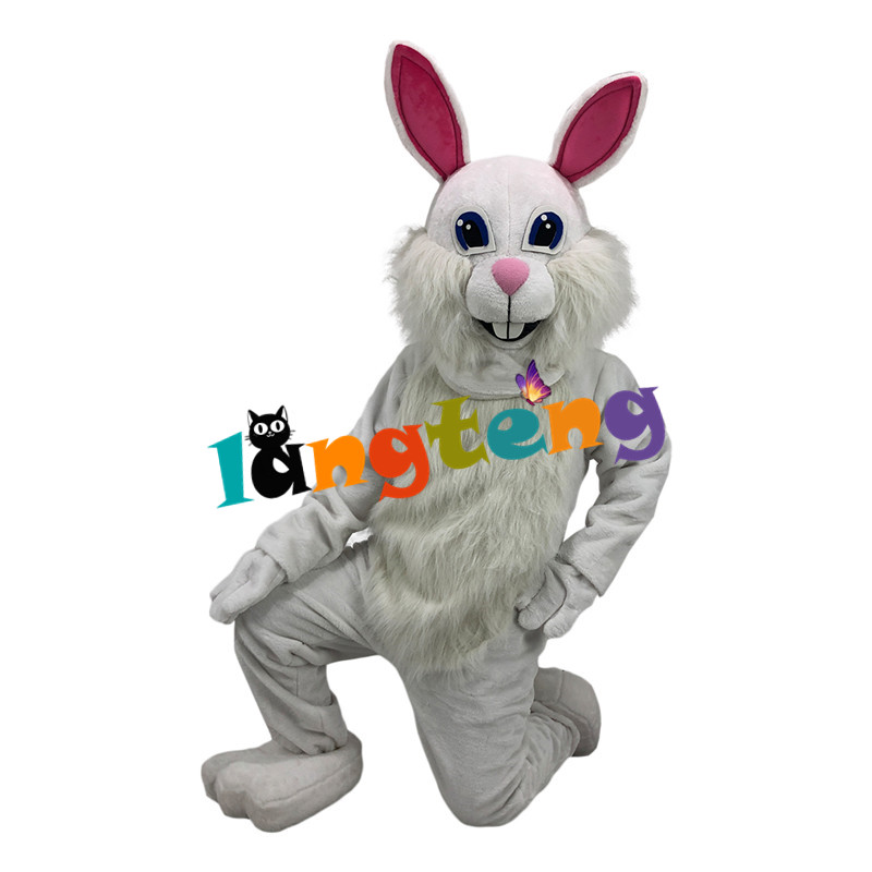 Costumes de mascotte1181 Costume de mascotte de lapin de Pâques lapin blanc mignon pour adulte
