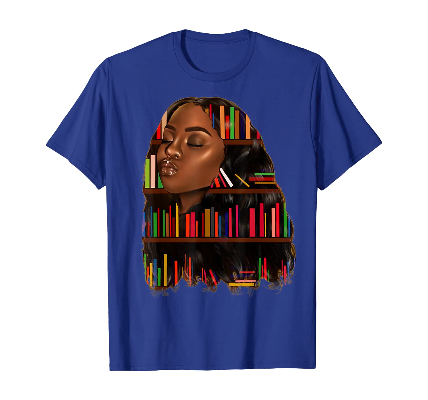 

Cute Africa Black Women Gift T-Shirt Team book reader, White;black