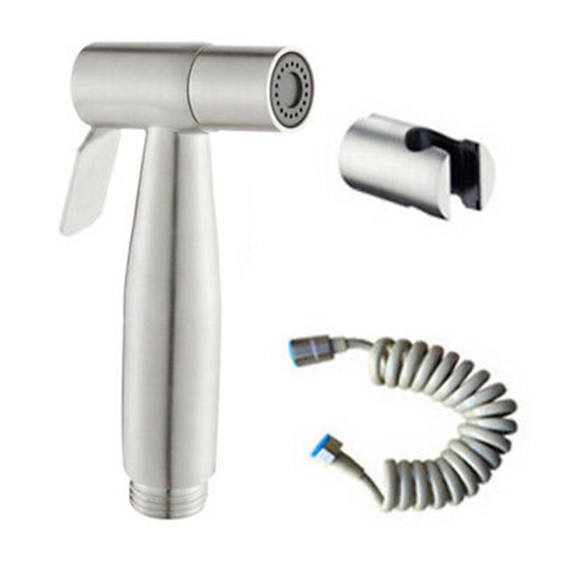 

Chrome Toilet Bidet Sprayer Hygienic Bathroom Shower Head Hose Set Muslim Accessories Kit For All Plumbing Systems Bath Accessory