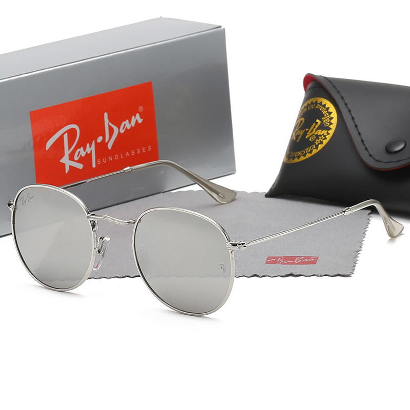 

Designer Ray Man Women Sunglasses Vintage Pilot Brand Band UV400 Protection Bans Ben wayfarer sun glasses with case 3447aa, White;black