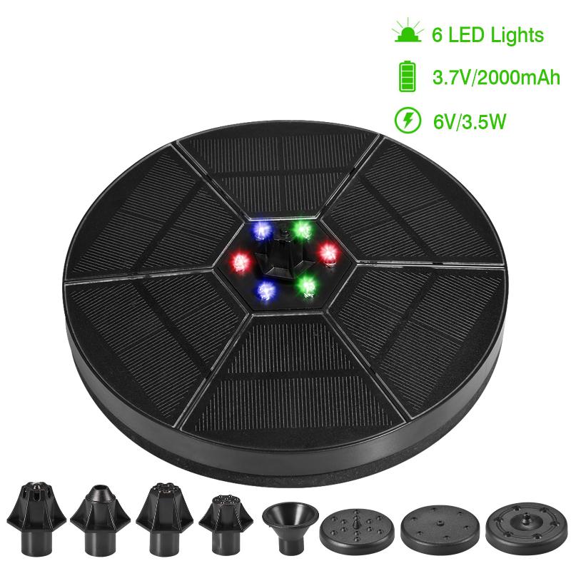 

Solar Fountain Pump 3.5W 6V Portable Floating Powered Water For Birdbath Backyard Pond Pool Garden Decor Decorations