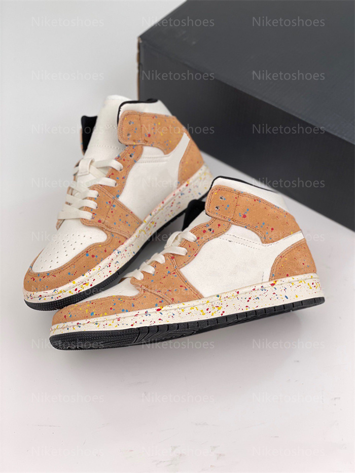 

1 High Brushstroke Sail Black Cider Chile Red Women Shoe Outdoor Skate shoes Sneakers Sports, 01