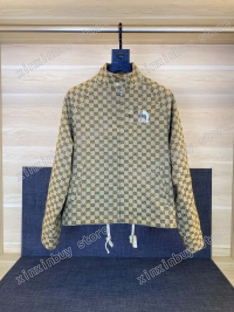 

21ss men printed t shirts paris Jacquard letters Jackets Denim clothes long sleeve mens shirt tag black Khaki, Black;brown