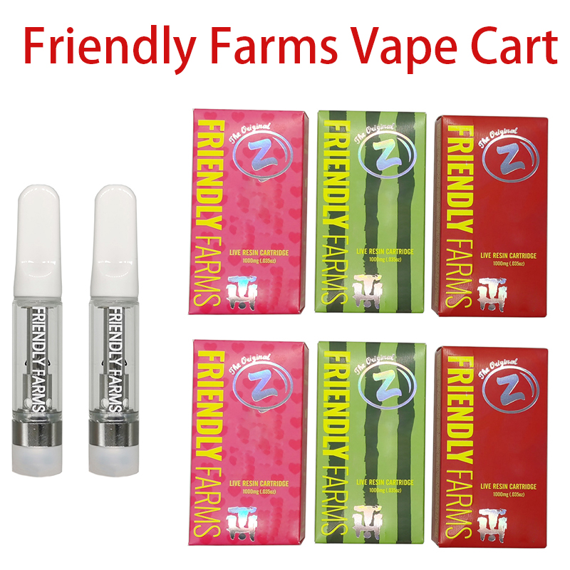 

Friendly Farms Vape Cartridge Empty Thick Oil Atomizers Glass Tank Electronic Cigarettes 0.8ml Vaporizer 510 Thread Cart with Childproof Tube and Sticker