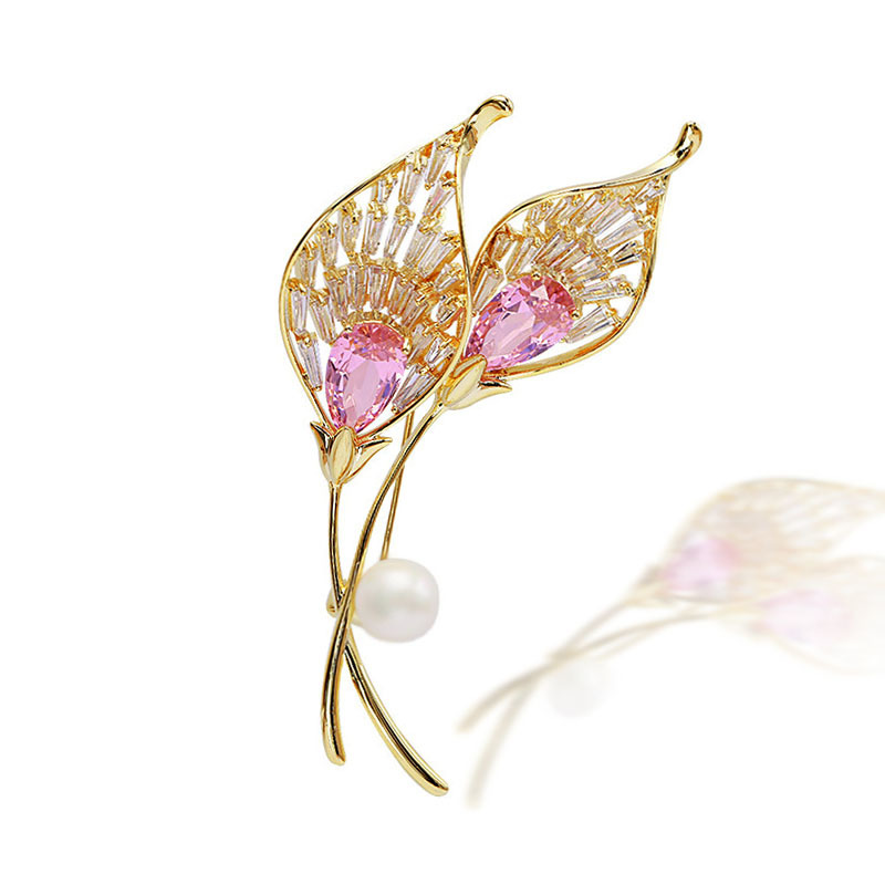 

LuxJuly Lady and Vintage Crystal Rhinestone es Pin Gold Leaf Brooch Pins