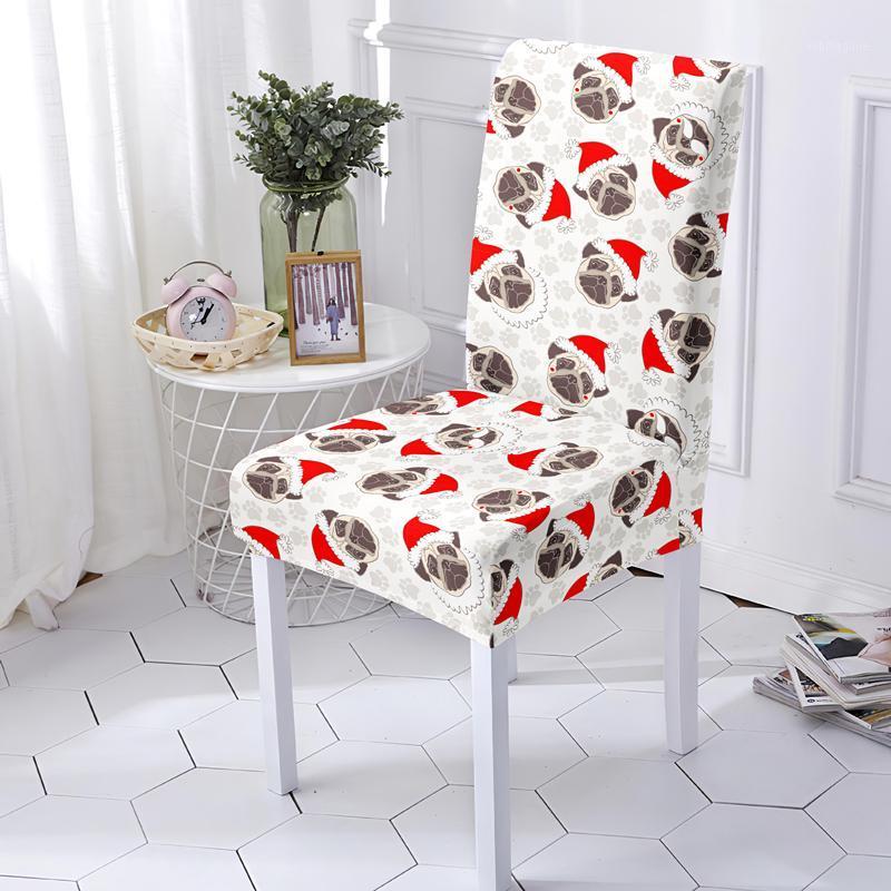 

Christmas Halloween Gift Chair Cover Spandex Stretch Elastic Dining Seat Covers Anti-dirty Removable For Banquet Wedding