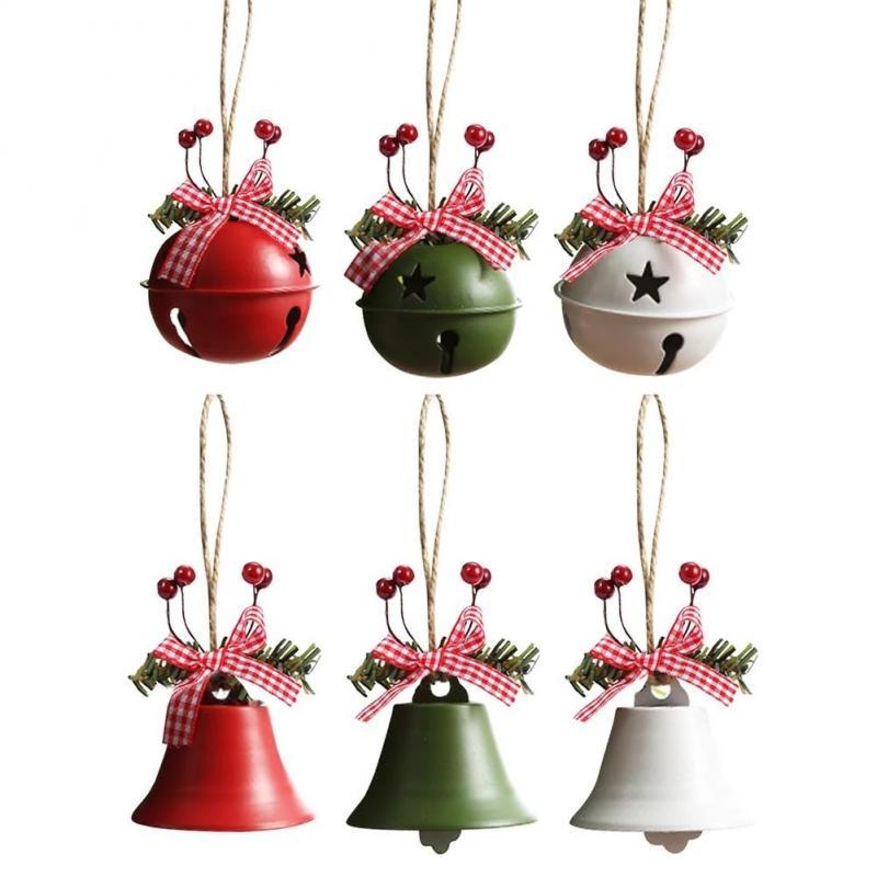 

Christmas Decorations 1PC Bell Red White Green Metal Jingle Bells Tree Hanging Pendant Ornament Decoration For Home