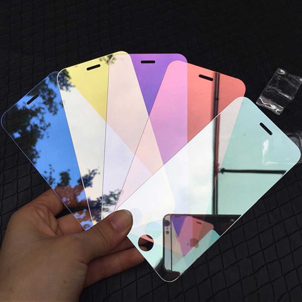 

Mirror effect Tempered Glass Screen Protector for iPhone 12 11 Pro X XR XS Max SE 2 6 6S 7 8 Plus Colorful Full Protective Film, For iphone 11pro