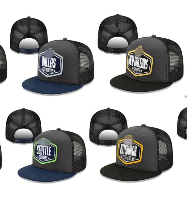 

Football 2021 Draft Snapback Cap Team Hats Graphite Black Color Mix Match Order All Caps Top Quality Adjustable Hat a17, 10
