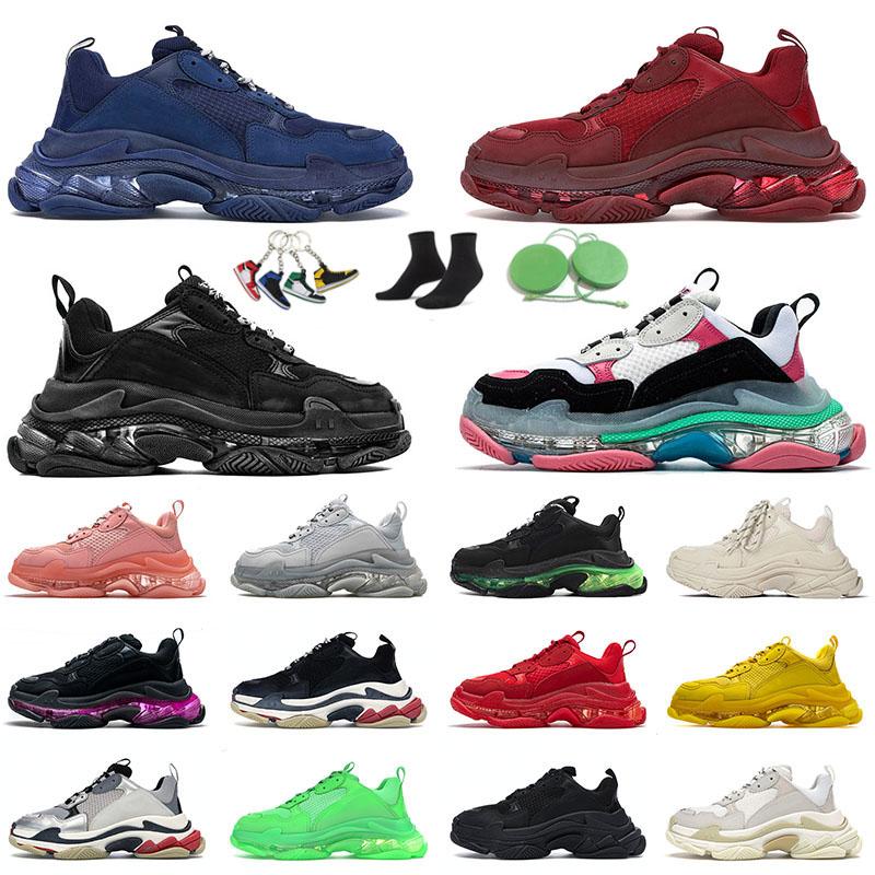 

Paris Casual Shoes 17FW Triple S Sneakers Mens Women Designers Sneaker Clear Sole White Green Black Red Rainbow Sports Balencaigas Dad Shoe size36-45 Hello
