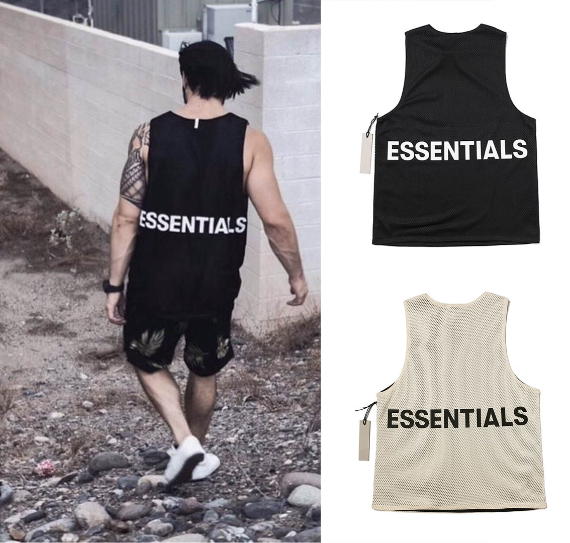 

Men' Tank Tops FOG Fashion Vest Essentials Fear of God Breathable Mens Clothing 2021 Summer Active Style Teenager Streetwear, Red