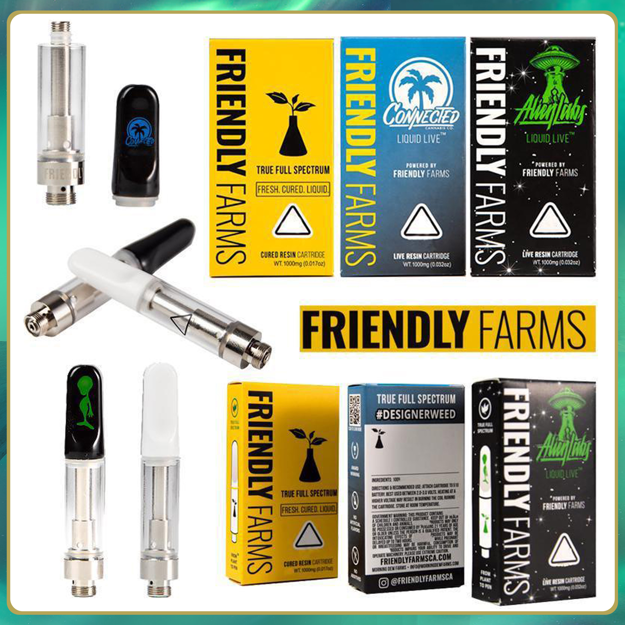 

Factory Wholesale Friendly Farms Vape Cartridges Atomizer With Ceramic Coil Pyrex Glass 510 Cartridge Packaging Muha Meds