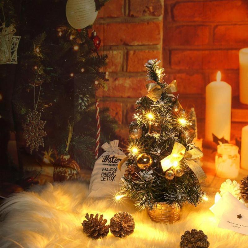 

Christmas Decorations Desktop Tree Led Light 40cm Mini Table Gift Home Ornament Navidad Artificial 2022 Decoration Xmas R1g2