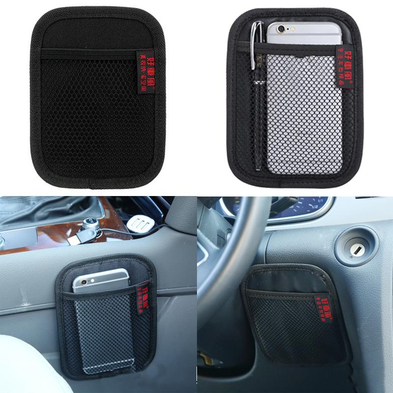 

Car Organizer Mini Storage Net Bag Paste Leather Mesh Bags Mobile Phone Coins Keys Auto Interior Stowing Tidying