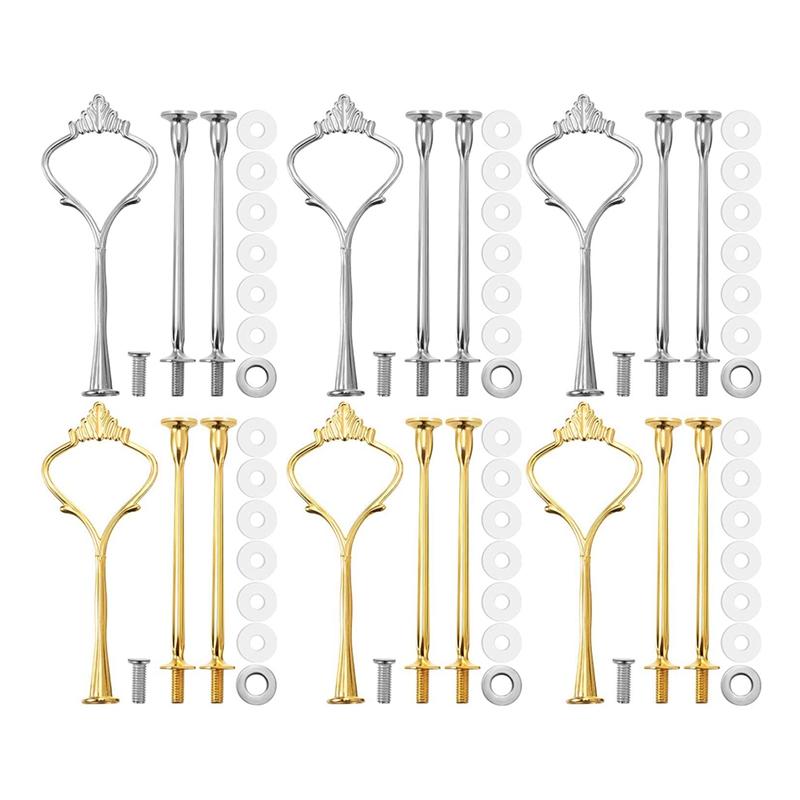 

Baking & Pastry Tools 6Pcs For 3 Tier Cake Stand Fittings Hardware Holder Resin Crafts DIY Making Cupcake Serving Decoration