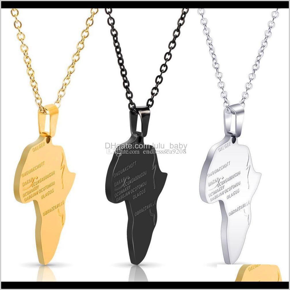 

Hip Hop Africa Necklace Stainless Steel Irregular African Maps Gold Silver Chain For Men Women Ethiopian Jewelry Kvlft Necklaces Rdovf