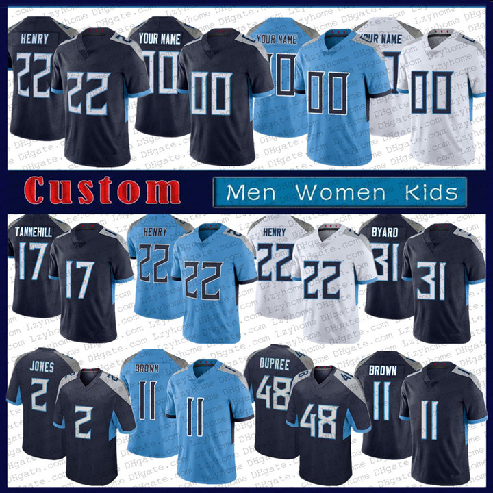 

22 Derrick Henry 2 Julio Jones 11 AJ Brown Custom Football Jerseys Bud Dupree Steve McNair TEnNeSSeeTItAnsryan Tannehill Taylor Lewan Kevin Byard Firkser, My store(lzyhome)