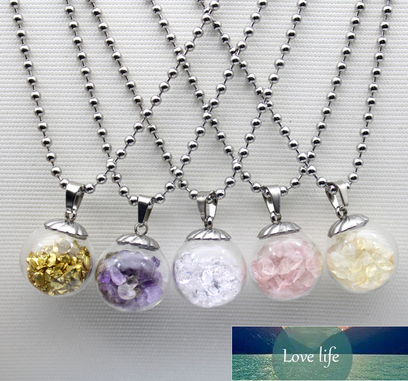 

New Arrival 7 Chakra Wishing Bottle Pendulum Reiki Natural Chip Stone Crystal Pendant Necklace for Women Divination Amulet Gift