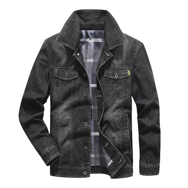 

Men's Jackets Mcikkny Men Classic Casual Denim Spring Autumn Loose Fit Jean Coats Black Blue Clothing Plus Size 5XL, Black;brown