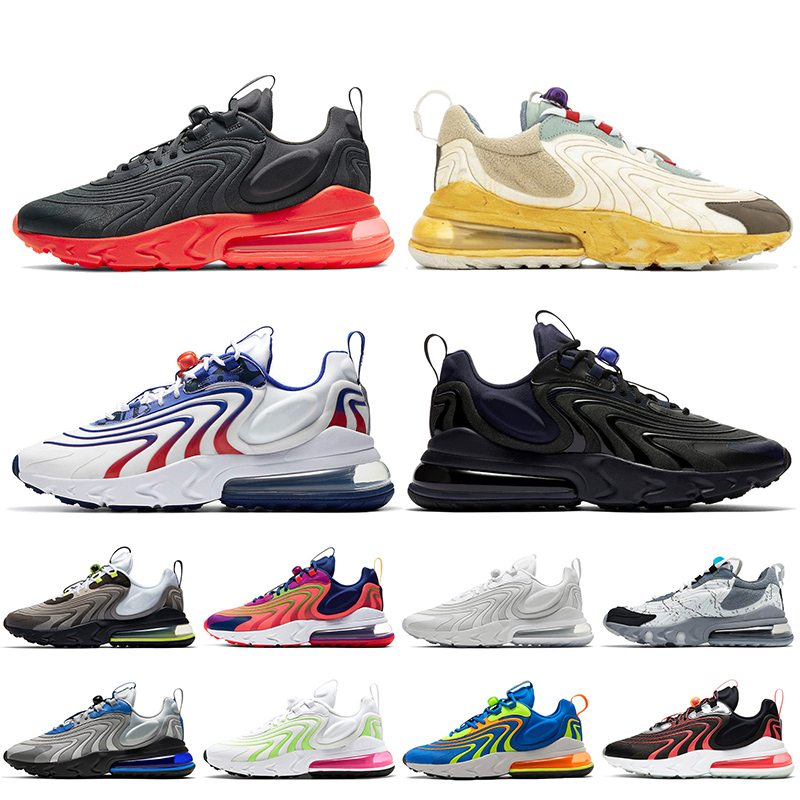 

27c React Eng Running Shoes Women Mens Trainers Sneakers Black Red Cactus Jack USA Watermelon Volt Pink, #1 travis white grey 36-45