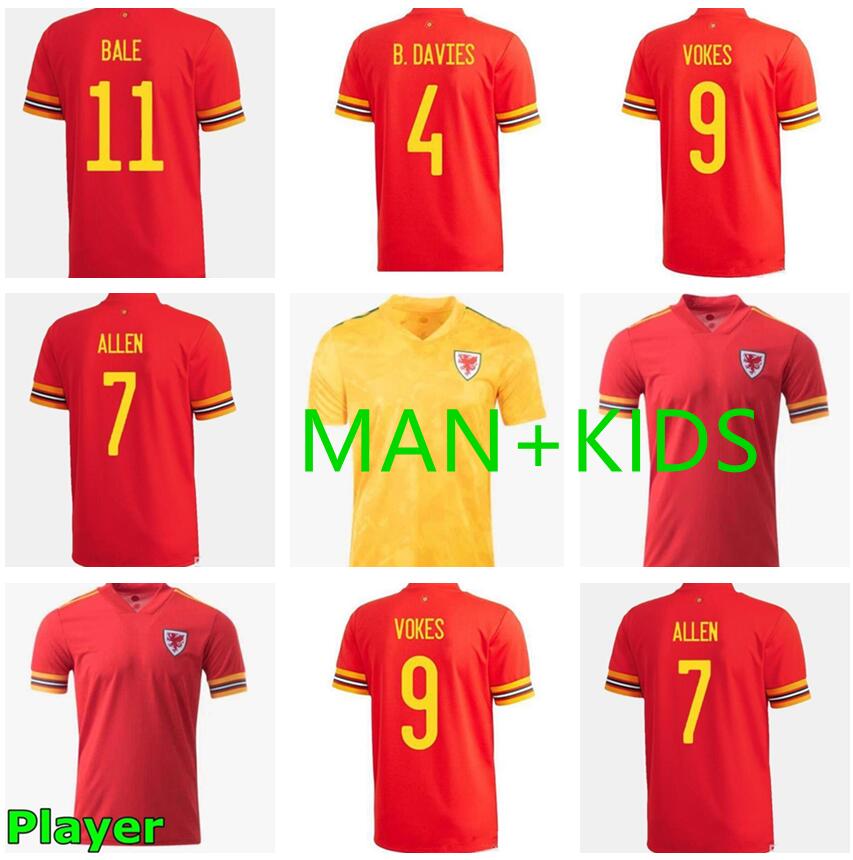 

MAN KIDS KIT 2021 2022 Wales soccer jersey 21 22 BALE ALLEN Ben Davies Wilson football shirt