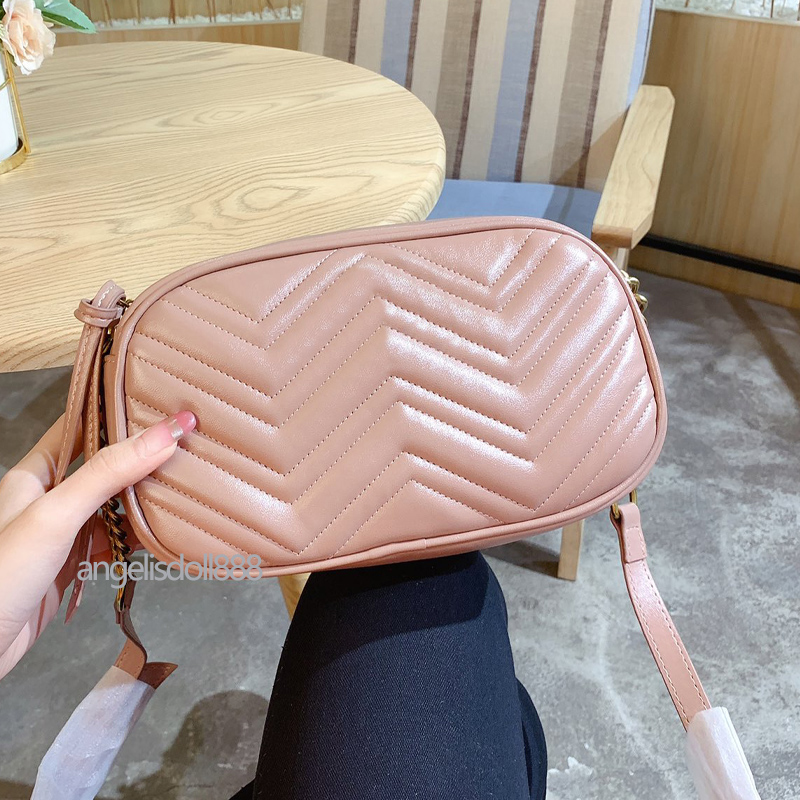 

High quality laies small black camera bag Genuine Leather Zig quilted heart discoo Mamont chain crossbody Fashion Handbag Shoulder Cross Bod
