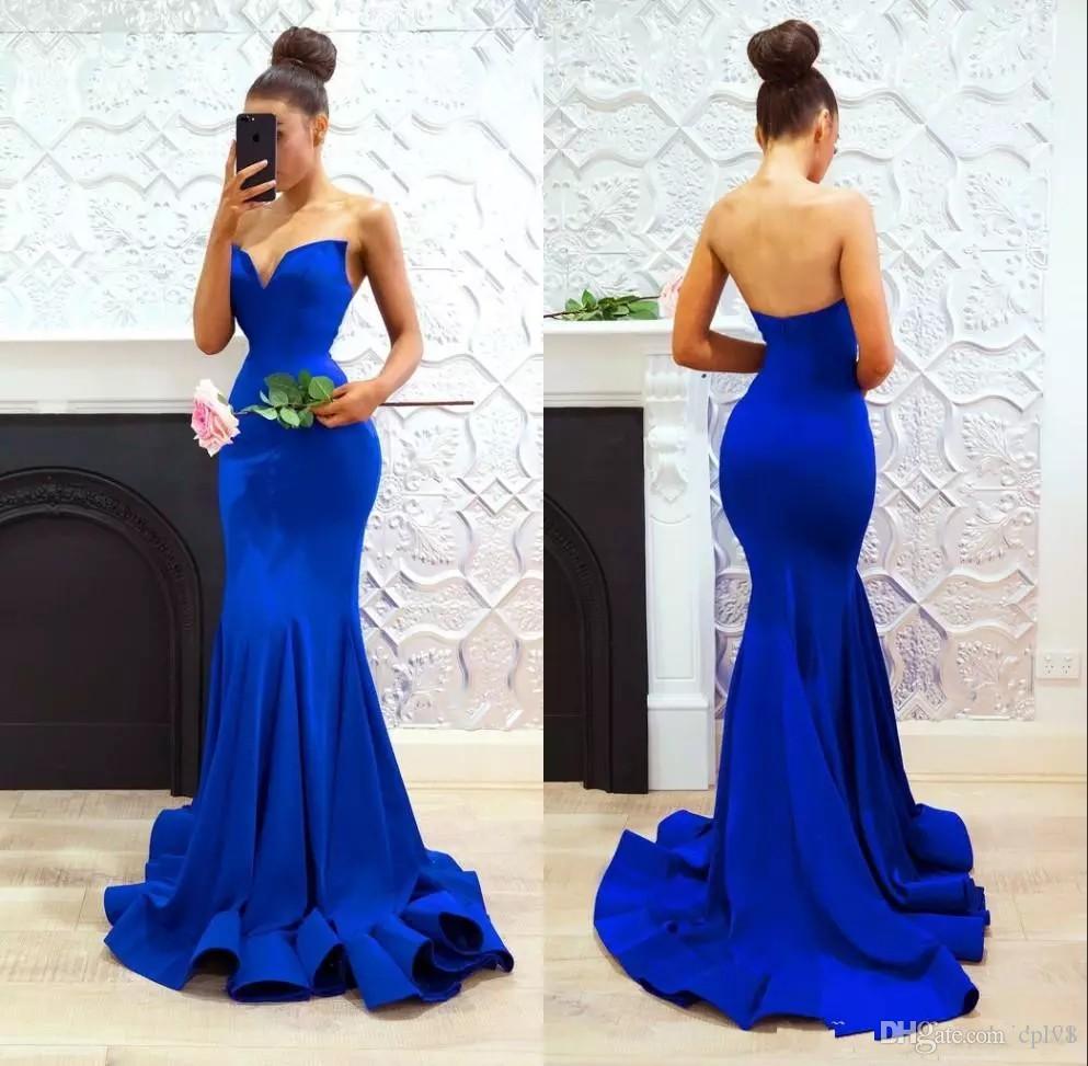 Dress Royal Blue Simple Long Mermaid 2021 Sweetheart Zipper Backless Sexy Long Evening Prom Dresses-image-715262839