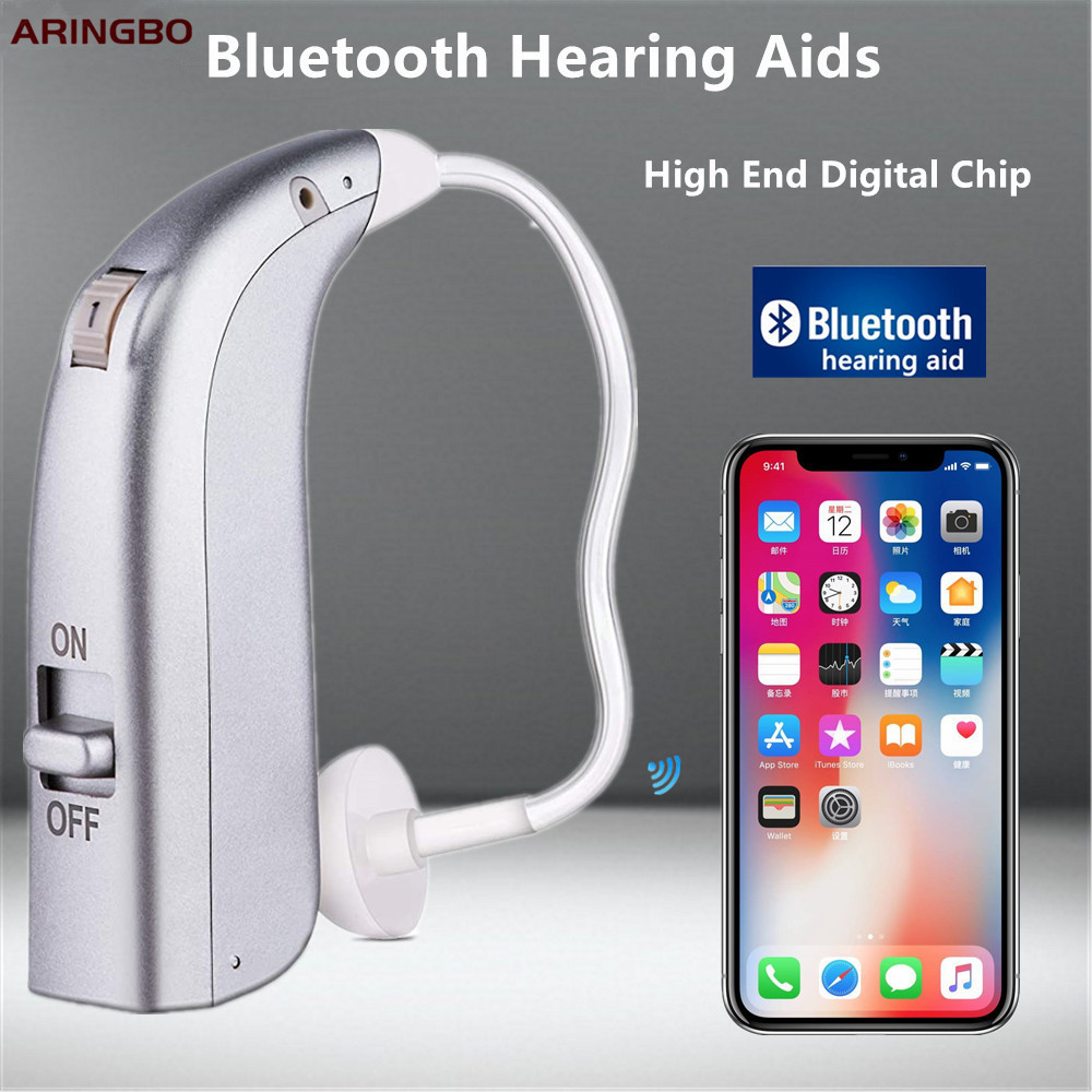 

2021 Bluetooth Rechargeable Hearing Aid Digital Hearing Aids BTE Adjustable Tone Sound Amplifier Portable Deaf Elderly AudifonosScouts