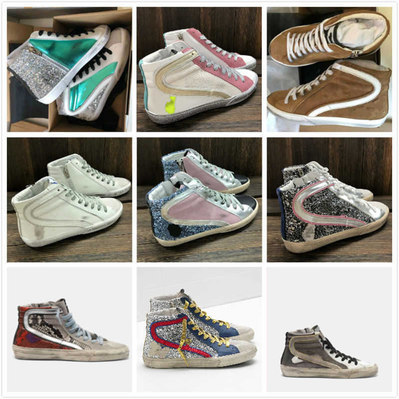 

Italy Deluxe Brand Slide Star High Shoe Golden Women Sneakers Classic White Do-old Dirty Goose Designer Man Casual Shoes