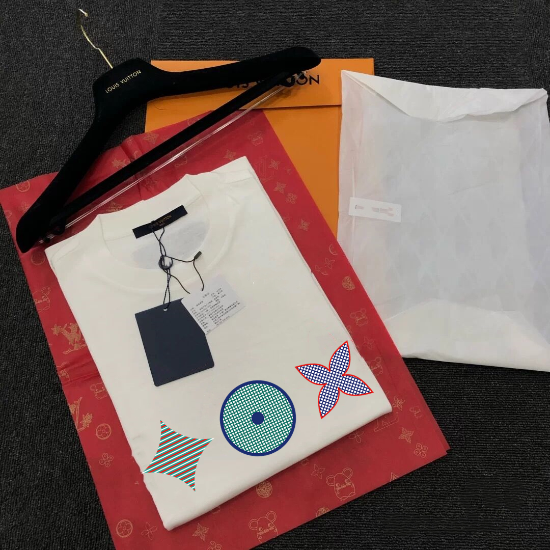 

2021 High quality T shirt sleeved fashion short T-shirt couple models men and women cotton printed moncle short, White;black