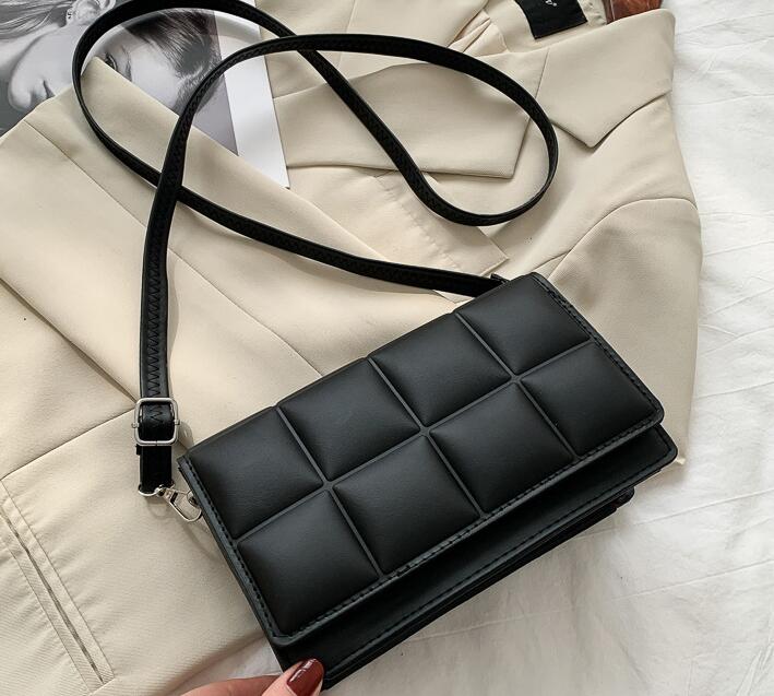 

New Shoulder Bags For Women pu Leather checkered Bag Cross body Casual Ladies Bag, White