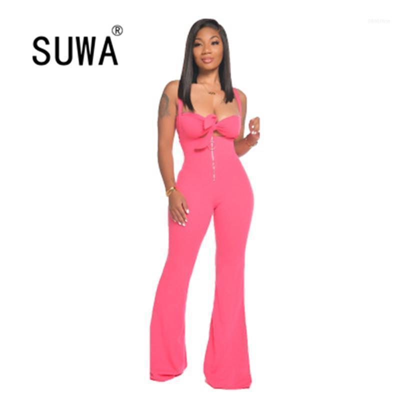 

Women Two Piece Solid Sexy Matching Sets Tie Knotted Tube Top And Bib Overalls Jumpsuit Flare Pants Suit Party Club Outfits1, Gray