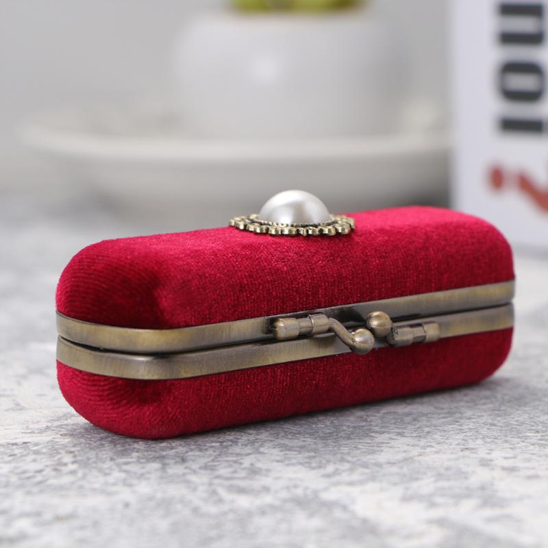 

Storage Boxes & Bins Retro Lipstick Box Lip Organizer Bag Durable Cosmetic Case With Mirror (Red, Random Inner Color)