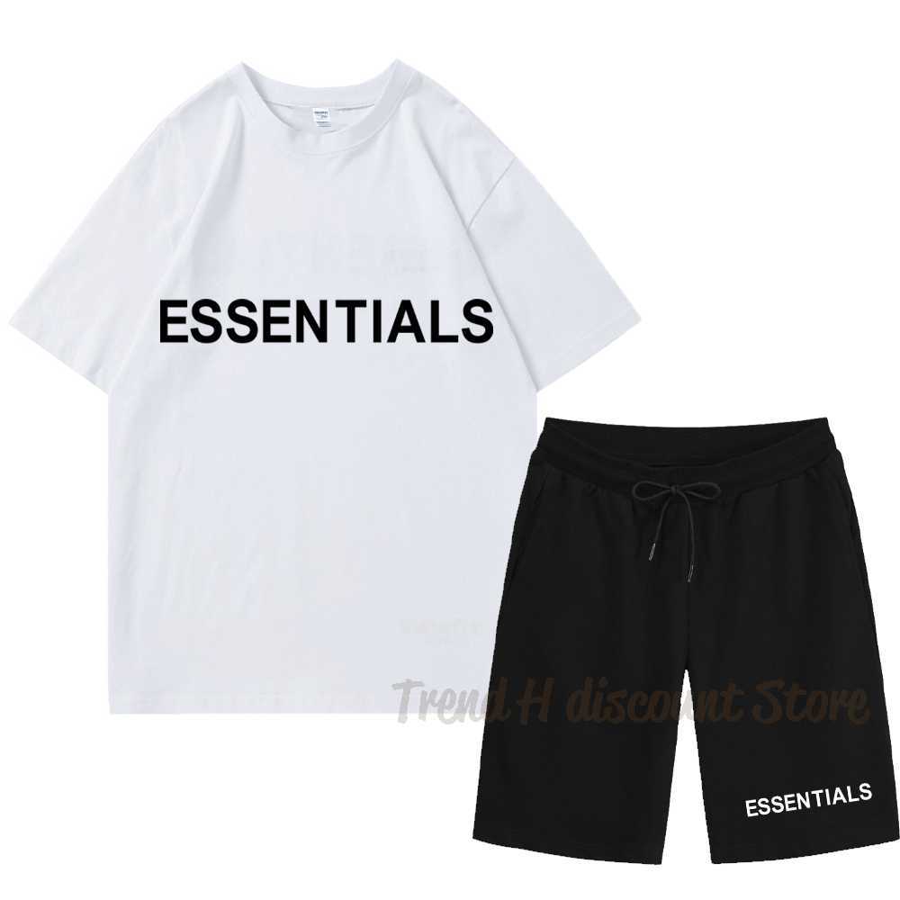 

Brand essentials Funny Men T shirt+Beach Shorts Sets 2021 Summer Sportswear Jogging Pants T-shirt streetwear Harajuku Tops Tshir X0610, Gray