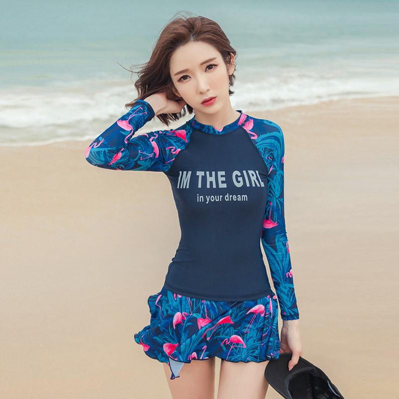

Tankini Swimsuits Women Bathing Suit Two Piece Plus Size Swimwear Beachwear Long Sleeve High Waist Bikini Swimming One-Piece Suits