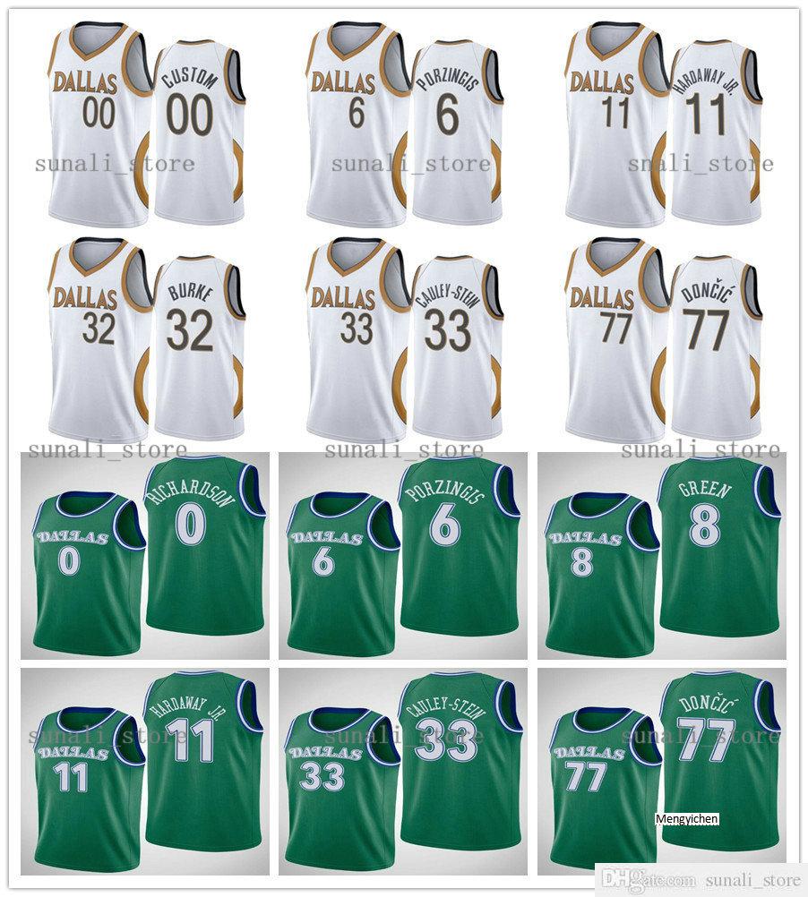 

2020-21 City White Trevor Ariza Josh Richardson Doncic 77 Kristaps Porzingis Tim Hardaway Jr. Trey Burke Willie Cauley-Stein Jersey Edition, Black;red