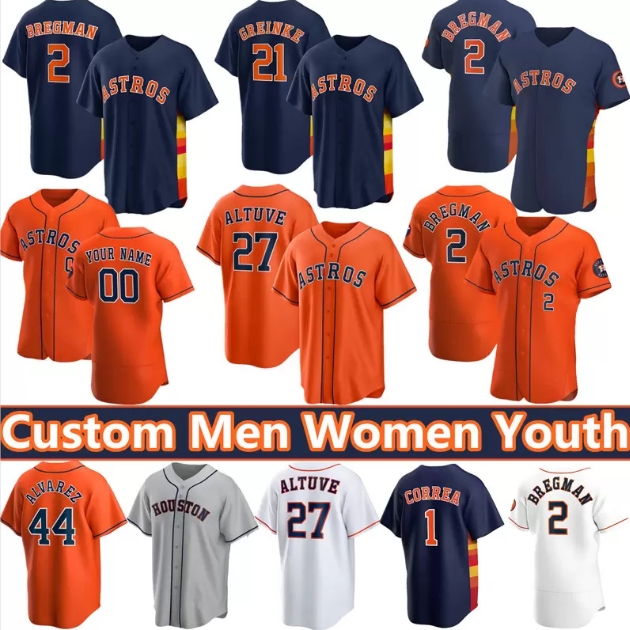

Houston 2021 Astros 27 Jose Altuve Jersey Custom George SpringerAlex Bregman Michael Brantley Yuli Gurriel Alvarez Kids Carlos Correa Verlan, Blue;black