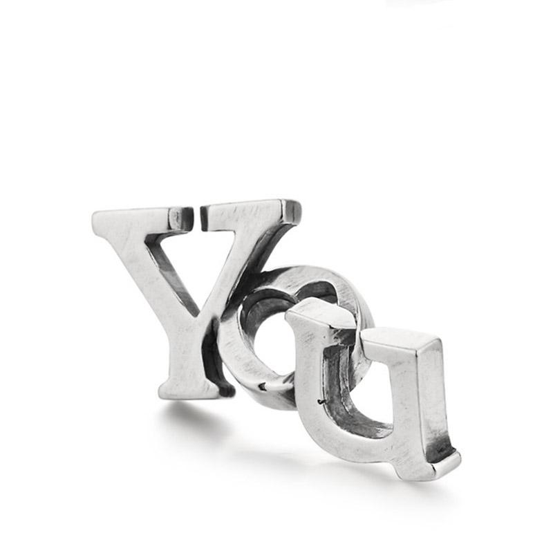 

Charm Bracelets European And American You Double RING 925 Sterling Silver Single Buckle Accessories DIY Bracelet For Lover Gift, Golden;silver