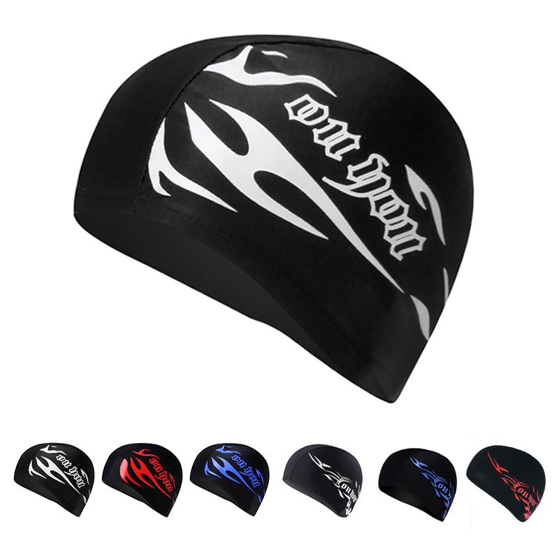 

Elastic Waterproof PU Fabric Protect Ears Long Hair Sports Swim Pool Hat Swimming Cap Free Size For Men & Women Adults Caps