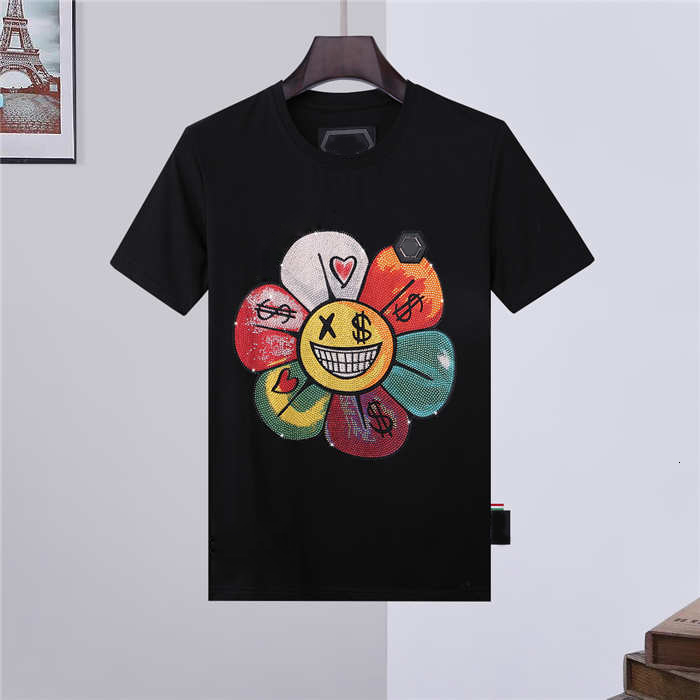 

Designer luxury color Sequin hot stamping 2021 short sleeve T-shirt for men and women, White;black