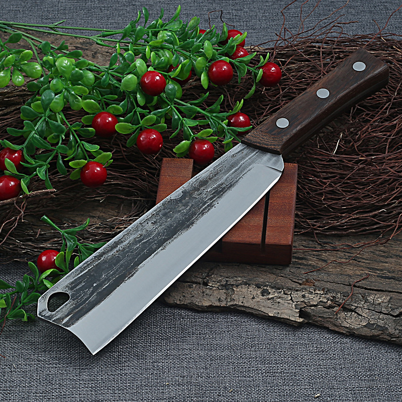 

Hand Forging Bone Chopping knife Kitchen Chef Knives Cleaver Cutting with Wood Handle Chinese Meat Knife Butcher Outdoors Tools