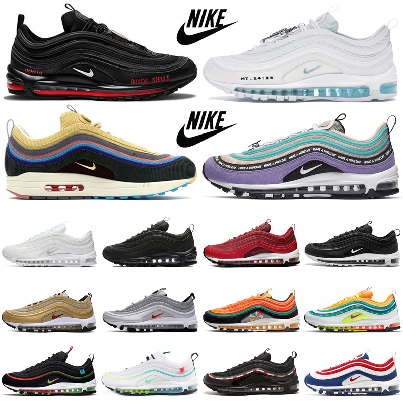 

hotsale max 97 men women air running shoes Mschf Lil Nas x Satan Halloween Reflective Bred South Beach Aqua Blue Mens Trainers outdoor sports sneakers 36-45, Sliver bullet